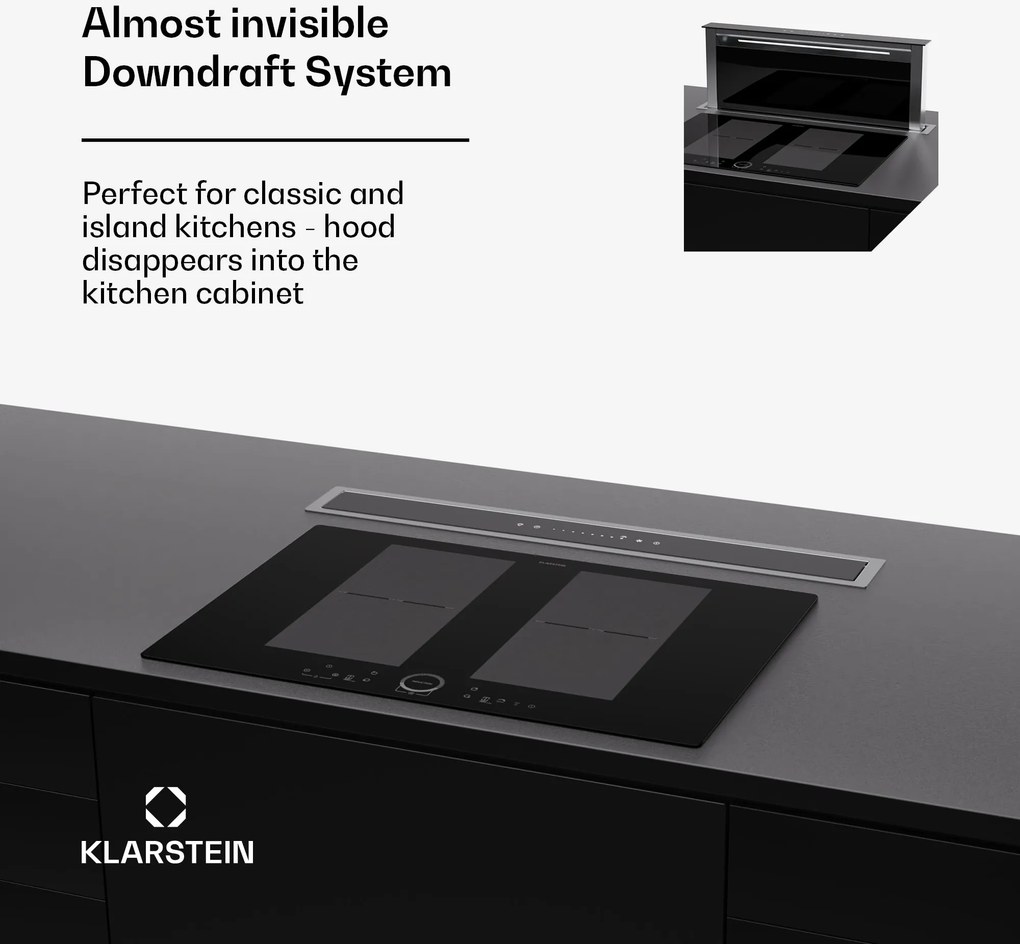 Klarstein Royal Flush Eco 75, páraelszívó, 75 cm, 650 m³/h, EEK A++, aktívszén szűrőkkel együtt