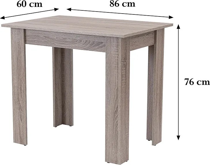 Yorki Standard étkezőasztal 86x60 cm yorki tölgy