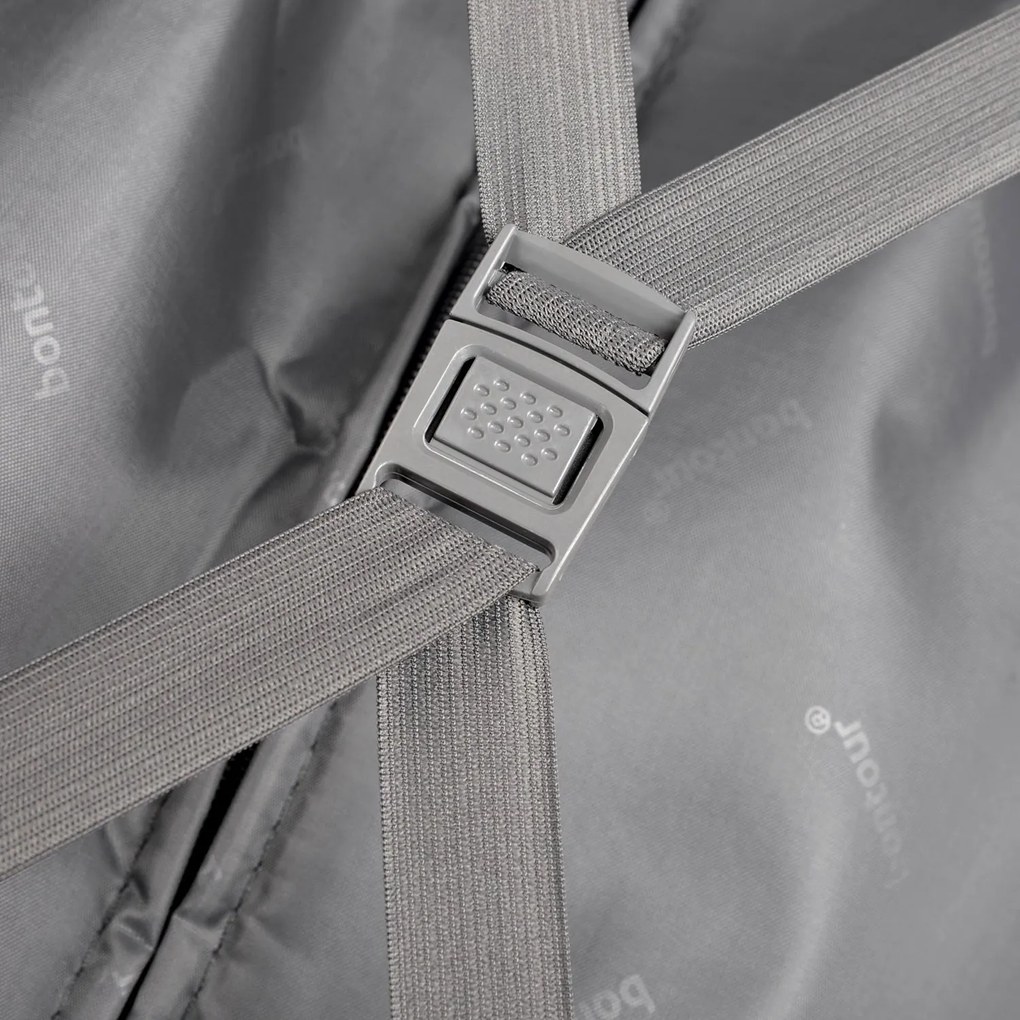 BONTOUR “wave” közepes duplakerekes gurulós bőrönd, fekete, m méretű