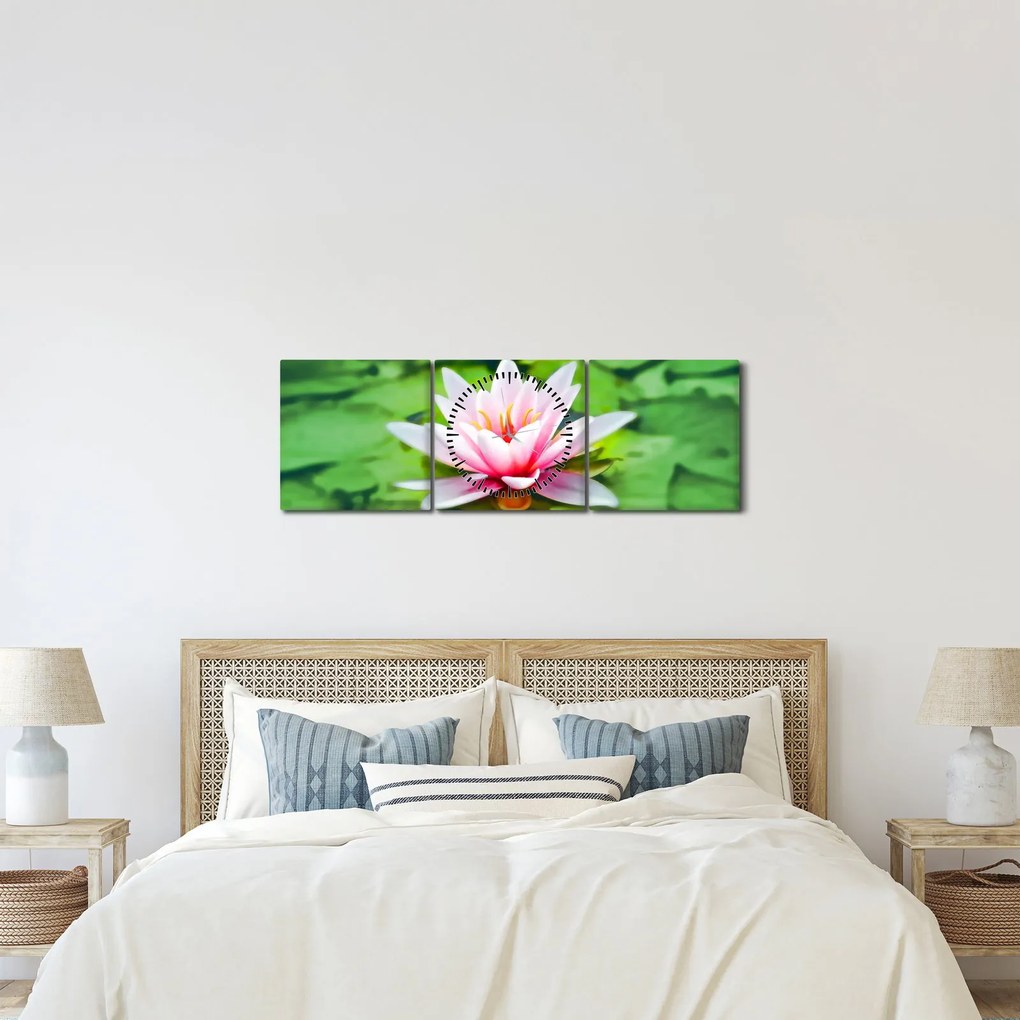 A tavirózsa képe a felszínen (órával) (90x30 cm)