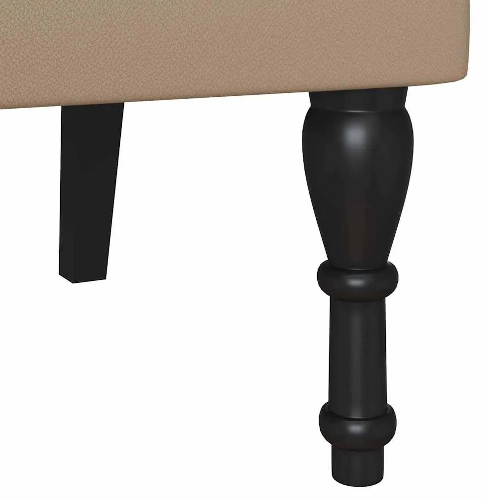 vidaXL Chesterfield Pad párnával Cappuccino 120,5 x 65 x 75 cm Műbőr