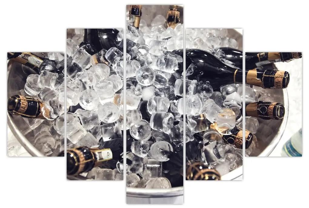 Kép - pezsgő a jégben (150x105 cm)