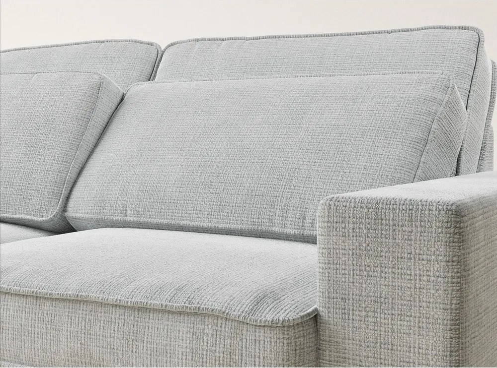 Világosszürke zsenília sarokkanapé (bal oldali-L alakú) Kirou – Maison de Rêve