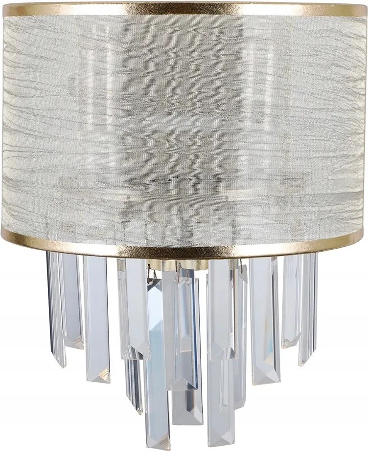 Elegáns stilizált fali lámpa kristályokkal