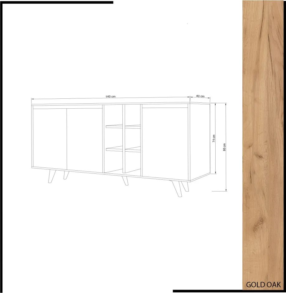 Prava komód, 140 cm