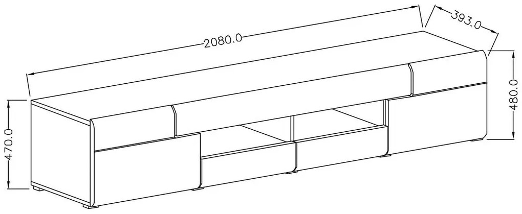 TV asztal Tamie Typ 40 (sötétszürke + tölgy). 1030160