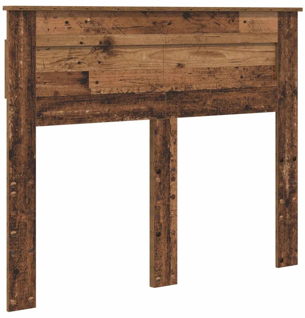 vidaXL Ágykeret matracmal fiókkal Öreg fa 135 x 190 cm Tömör fenyőfa