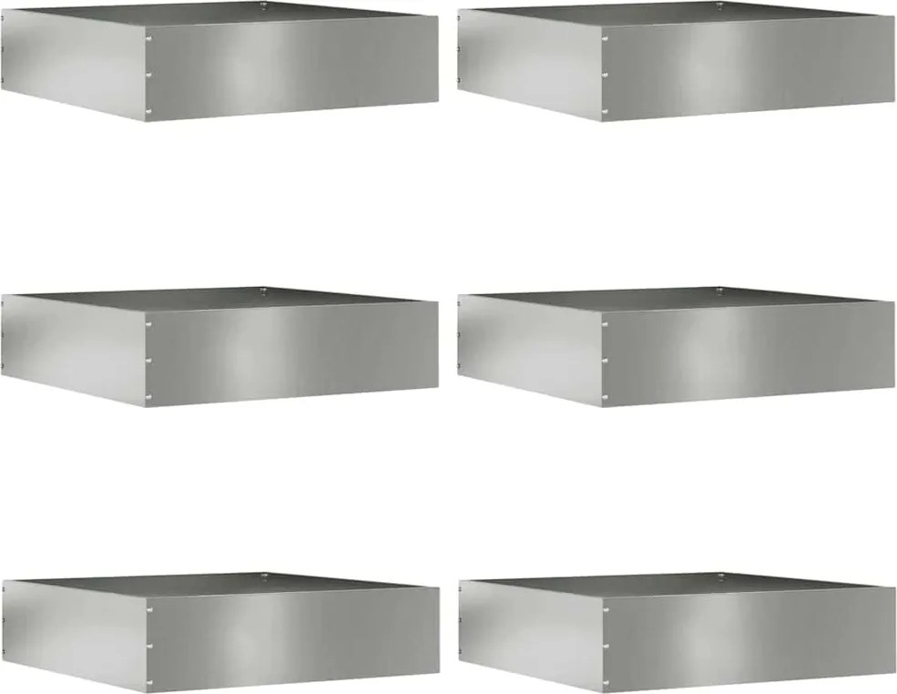 vidaXL Fűszegélyezés 6 pcs Ezüst 50 x 50 x 13 cm Horganyzott acél