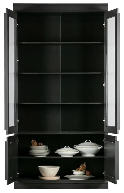 Fekete borovi fenyő tálalószekrény 110x215x44 cm Organize – WOOOD