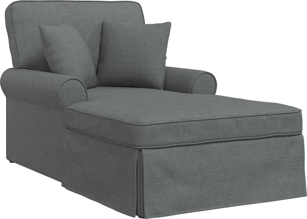 vidaXL Fotel Loungba Szoknyával párnával 3 pcs Sötétszürke szövet