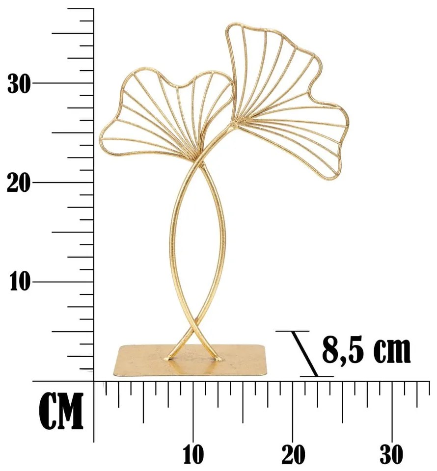 Leaf Glam aranyszínű dekoráció, magasság 35 cm - Mauro Ferretti