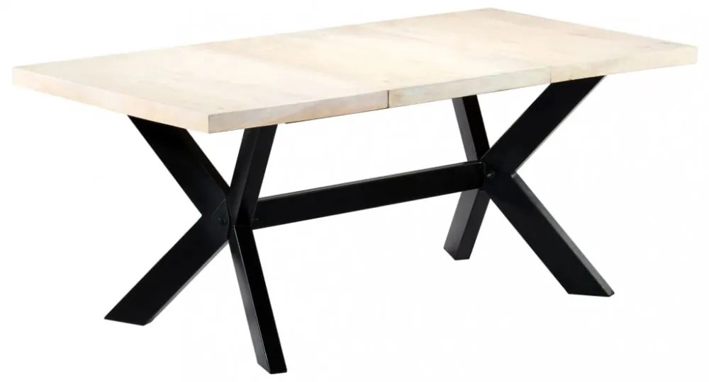 fehér tömör mangófa étkezőasztal 180 x 90 x 75 cm