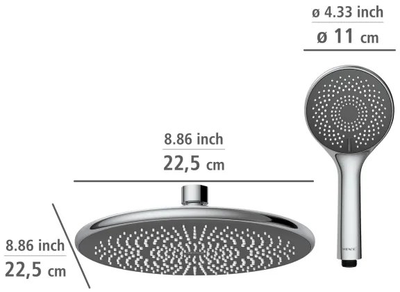 WENKO 25310100 - Zuhanykészlet Víztakarékos rendszer rozsdamentes acél/fényes króm