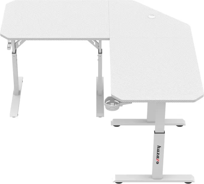 Sarok gamer asztal állítható magasság 140 x 140 x 79 cm fehér