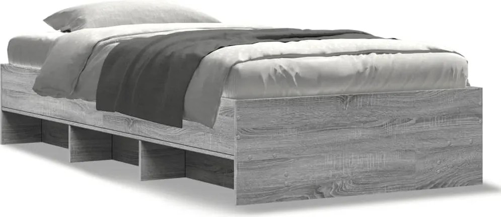 vidaXL sonoma tölgyszínű szerelt fa ágykeret 75 x 190 cm
