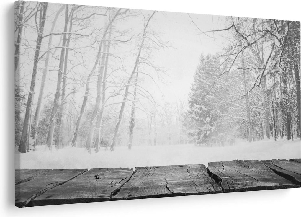 Kép - Fából készült móló télen (90x60 cm)