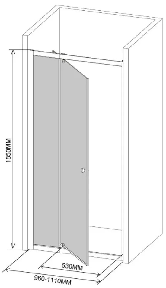 Flexi állítható zuhanyajtó 96-111x185 cm fekete