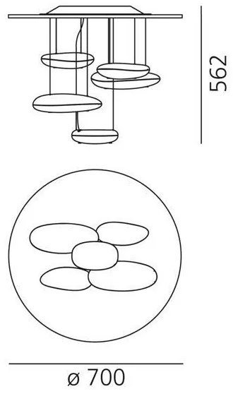 Artemide 1476110A - LED Dimmelhető felületre szerelhető csillár MERCURY LED/29W/230V 3000K