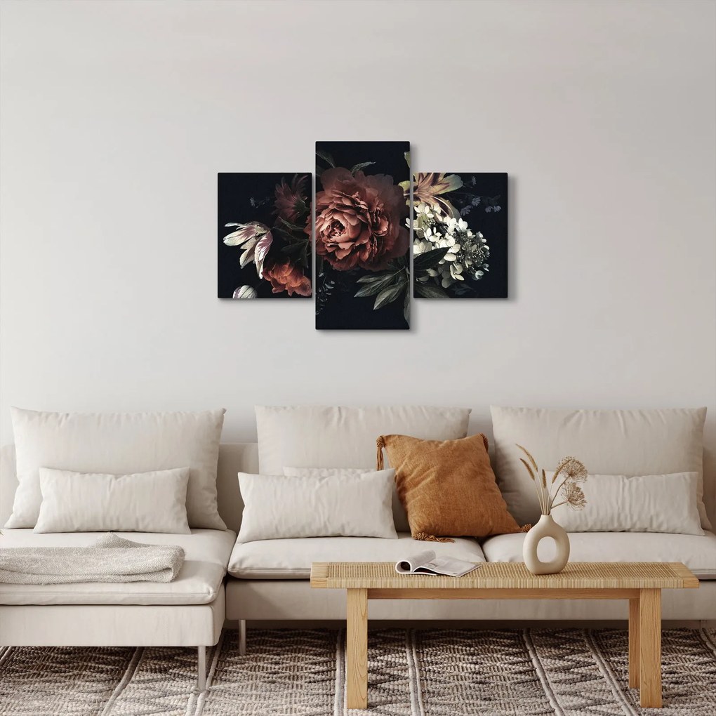 Kép - sötét virágok (90x60 cm)
