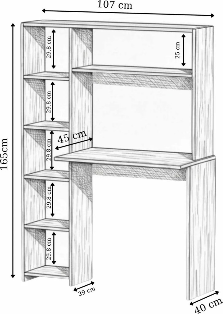 Íróasztal, antracit, 107 cm