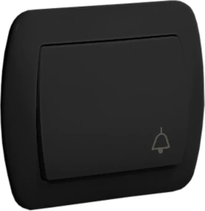 Ketrec csengőkapcsoló kerettel fekete matt AD1/49 Akkord Kontakt-Simon