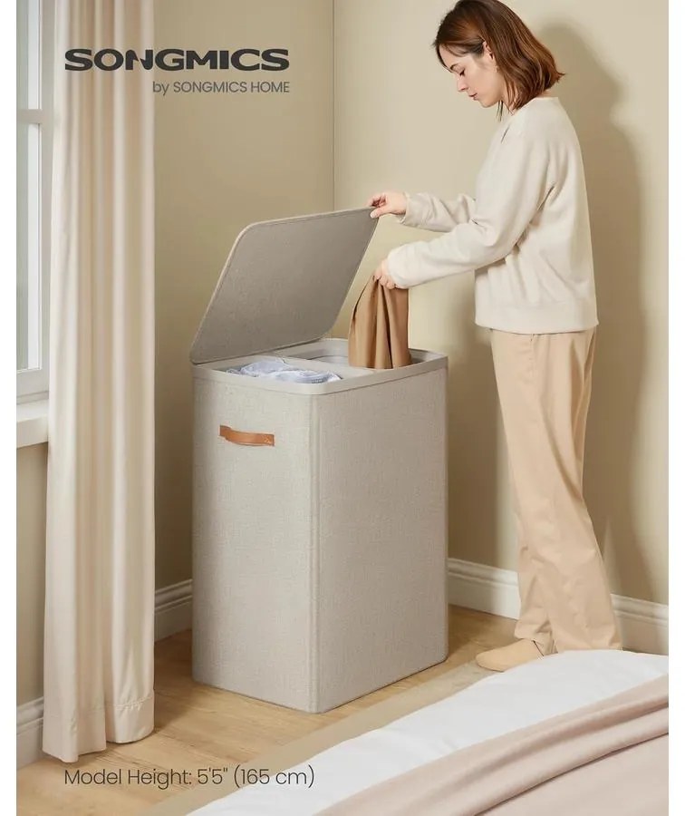 szennyestartó 170 l, 6 x 40 x 75 cm, cappuccino bézs