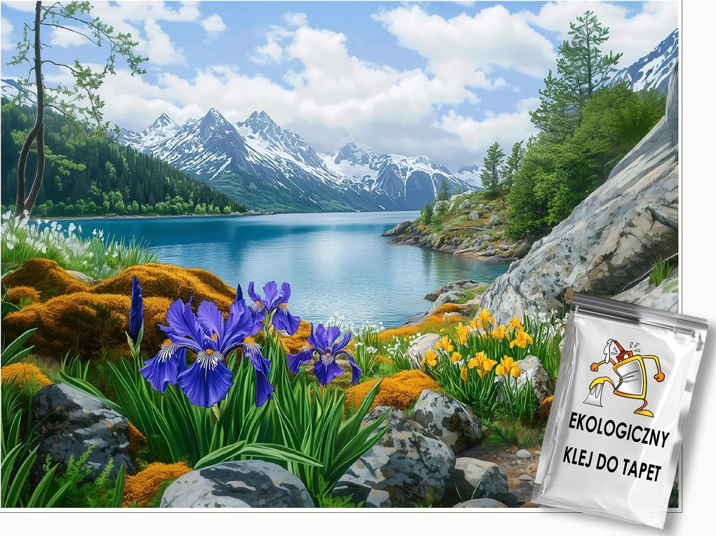 Fotótapéta Tájkép Tó Hegyek Hálószoba Nappali Tapéta Flizelina 150x105