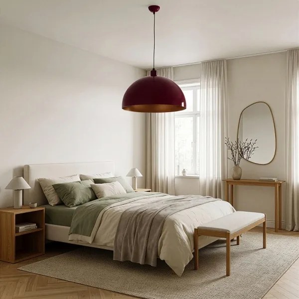 Brilagi - LED csillár kábellel METALO 1xE27/40W/230V átm. 40 cm bordó/rézszínű