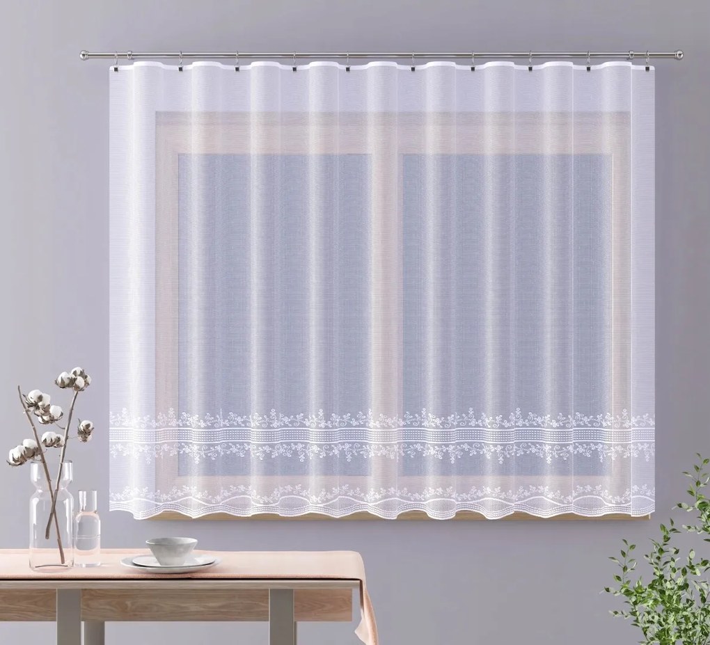 Mg Függöny 648/259 Fehér 350x150cm Kész Szalaggal