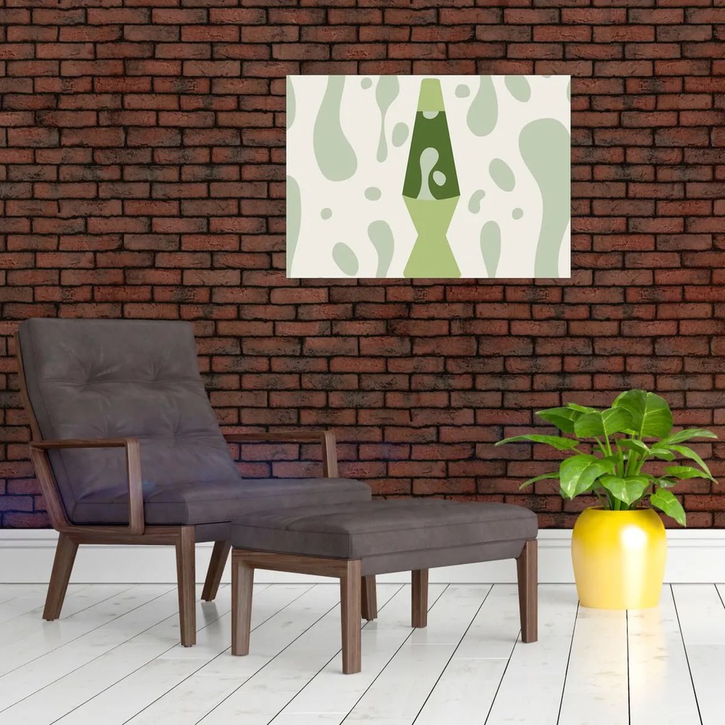 Üveg kép - Hippik, lávalámpa (70x50 cm)