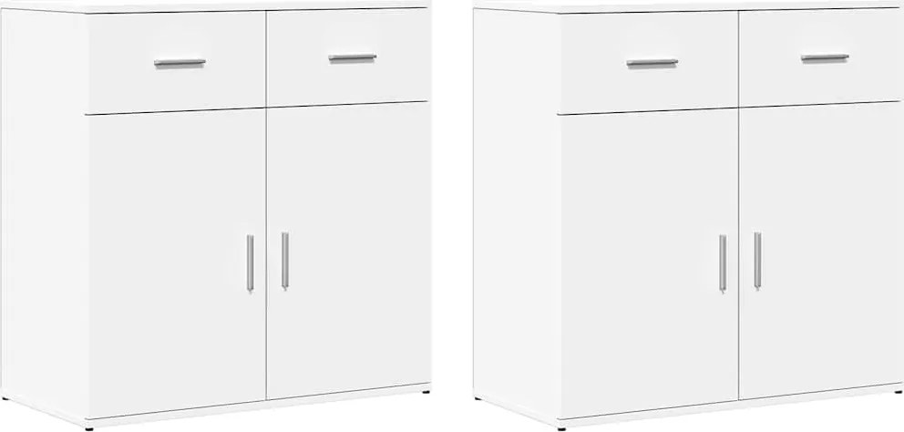 vidaXL 2 db fehér szerelt fa tálalószekrény 79 x 38 x 80 cm