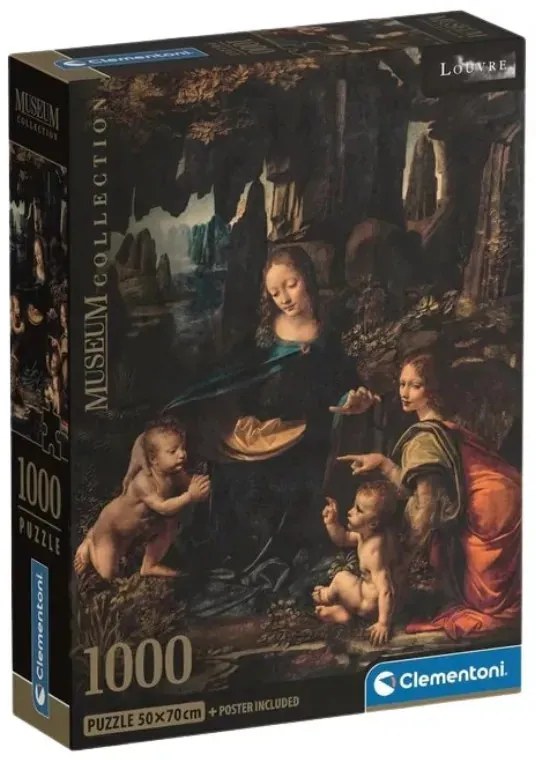 Művészet Sziklás Madonna Da Vinci 1000 db-os Compact puzzle Clementoni