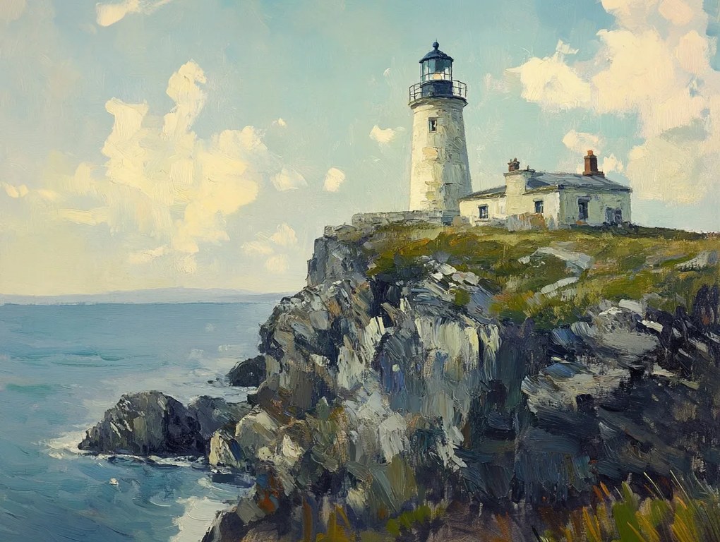 Vászonkép Canvas Tájkép Írország Szikla Tenger Világítótorony 80x60