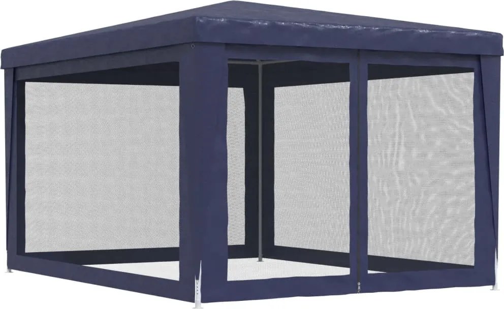 Kék HDPE rendezvénysátor 4 hálós oldalfallal 3x4 m