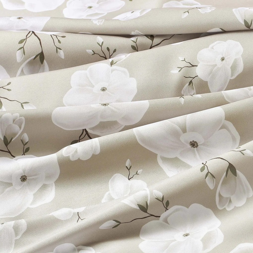 Goldea teflonos asztalterítő - fehér virágok 140 x 220 cm