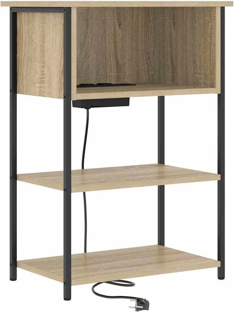 vidaXL Éjjeliszekrény Sonoma tölgy 55 x 31 x 76 cm Faanyag
