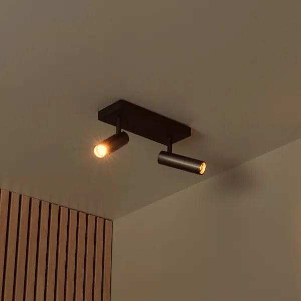 Lucide 22974/02/15 - GRADO spotlámpa 2xGU10/8W/230V fekete/barna