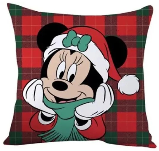 Disney Minnie, Mickey Winter karácsonyi párna, díszpárna 35x35 cm