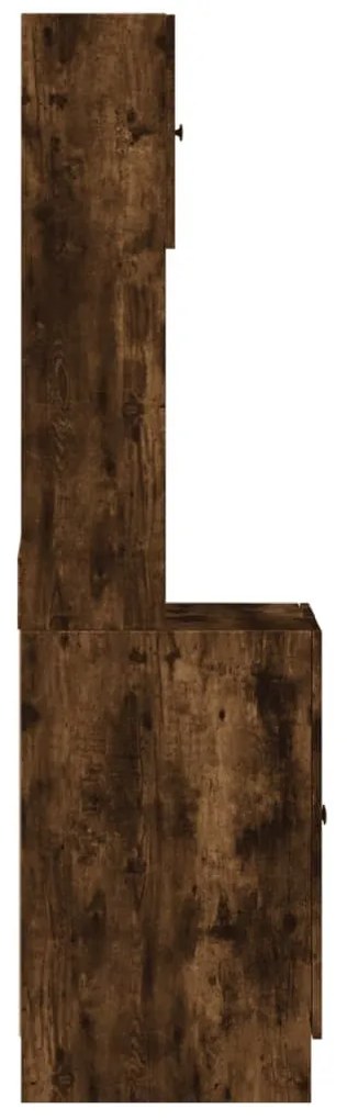 füstös tölgy színű szerelt fa konyhaszekrény 60 x 50 x 180 cm