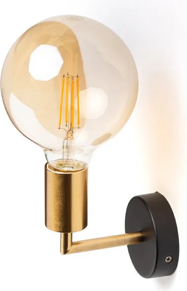 RENDL ARAQ fali lámpa szálcsiszolt sárgaréz/fekete 230V LED E27 15W