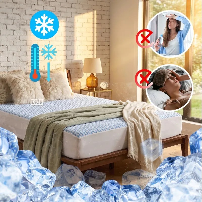 IceFresh Comfort hűtőlepedő rugalmas szalaggal a kerület mentén EMI, 90x200-as lap