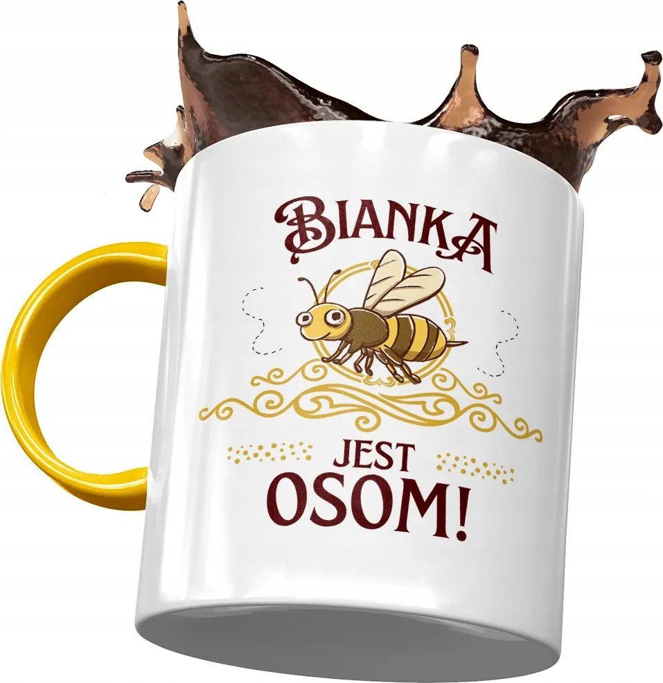 Sárga Bögre Bianka Feleség Barátnő Nyomtatott Fotóval