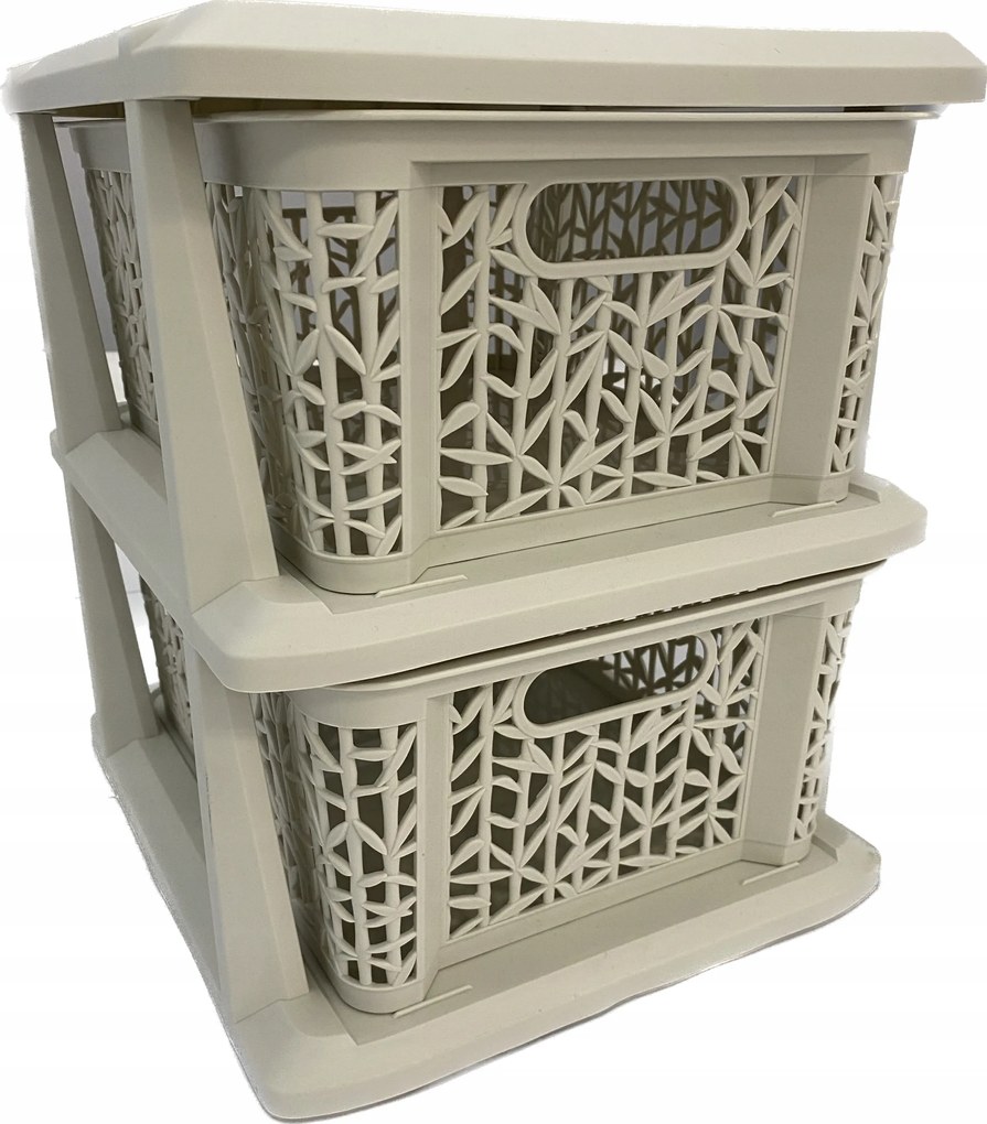 Fürdőszobai polc BranQ Bamboo 2 fiókos 30x25x30 cm