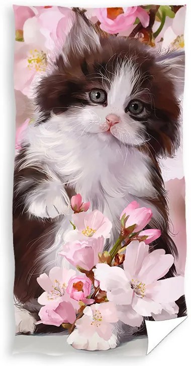 Cicás Bloomy Purr fürdőlepedő, strand törölköző 70x140cm