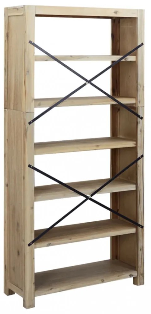 6 szintes tömör akácfa könyvespolc 80 x 30 x 170 cm