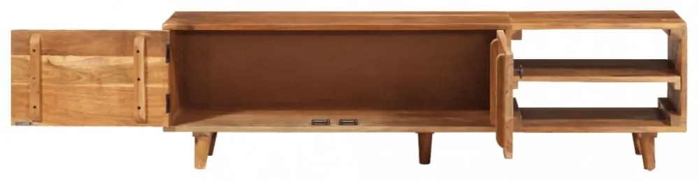 tömör akácfa TV-szekrény mézszínű felülettel 140 x 30 x 40 cm