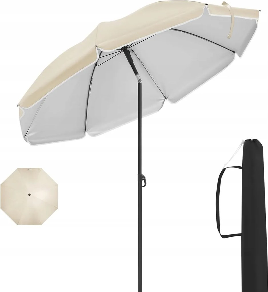 Kerti Strand Napernyő Állítható Összecsukható Táska Vízálló Bézs