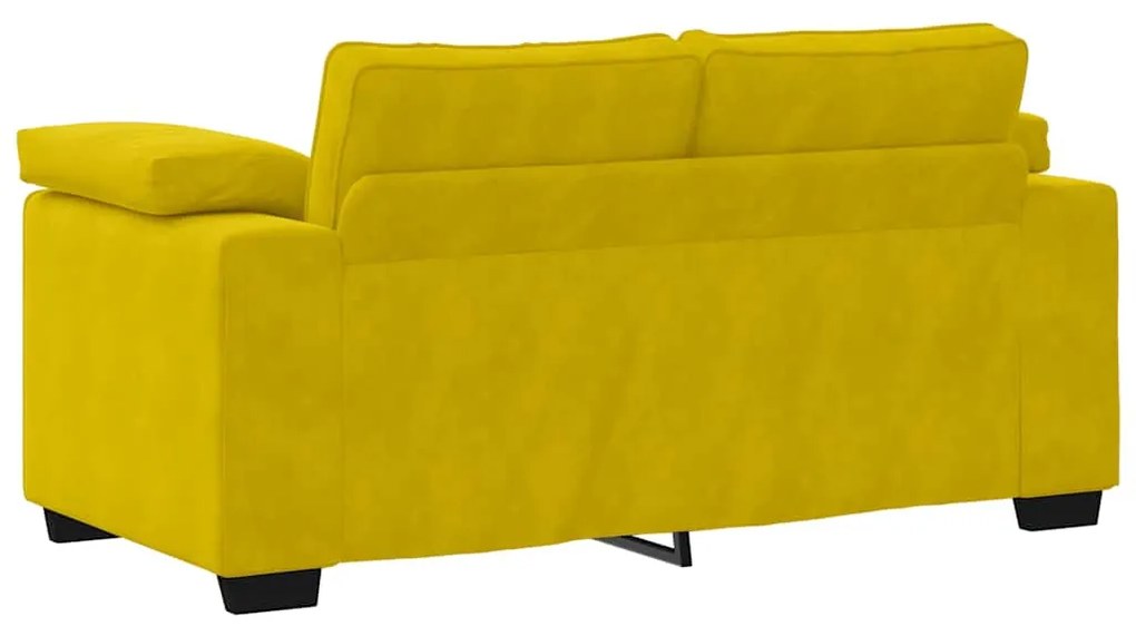 sárga bársony loveseat kanapé 120 cm
