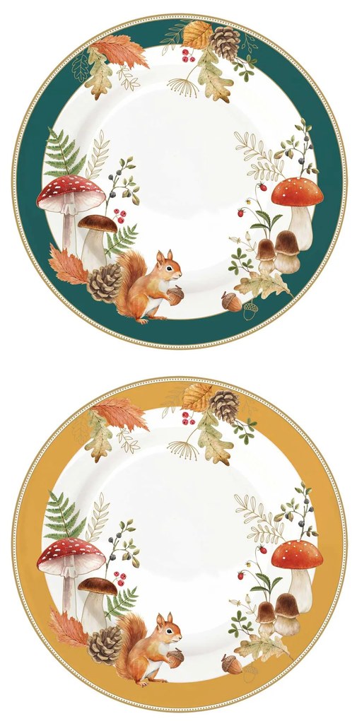 Őszi porcelán desszertes tányér 4 db szett díszdobozban Autumn Breeze