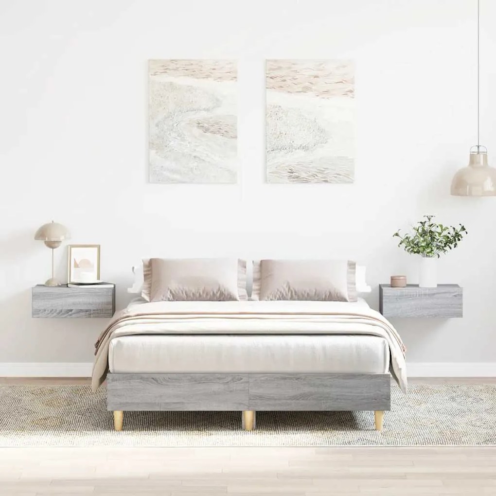 sonoma tölgyszínű szerelt fa ágykeret matrac nélkül 120 x 200cm